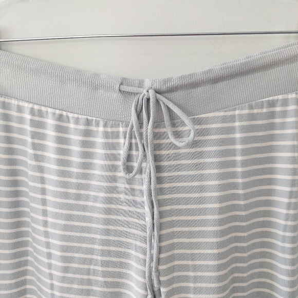 Gilligan & O'Malley pajama pants Large blue white stripes joggers drawstring - Picture 4 of 8